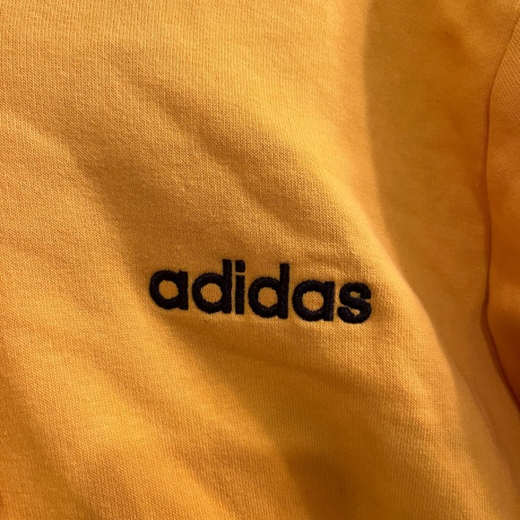 Yellow Adidas Text Logo Hoodie- XL - Picture 2 of 4